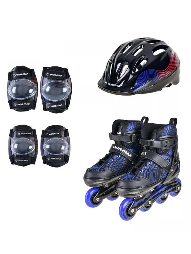 Winmax Kinetik Kids Inline Skate Combo Set, Skate, Helmet and Protector Color BlueSize M - SW1hZ2U6MTU0OTg2MQ==