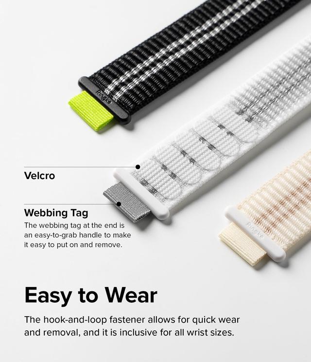 Ringke Sports Air Loop Compatible with Apple Watch Band 38mm 40mm 41mm|Designed for Apple Watch SE Band, Series 8, Series 7 |Soft Nylon Breathable Replacement Sport Strap for Men & Women - Cream