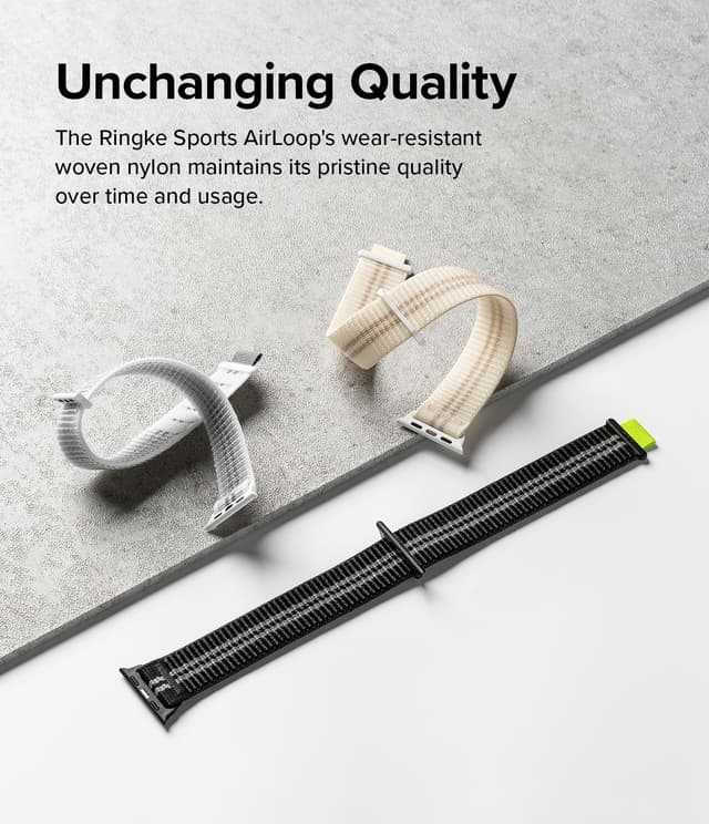 Ringke Sports Air Loop Compatible with Apple Watch Band 38mm 40mm 41mm|Designed for Apple Watch SE Band, Series 8, Series 7 |Soft Nylon Breathable Replacement Sport Strap for Men & Women - Cream