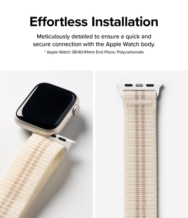 Ringke Sports Air Loop Compatible with Apple Watch Band 38mm 40mm 41mm|Designed for Apple Watch SE Band, Series 8, Series 7 |Soft Nylon Breathable Replacement Sport Strap for Men & Women - Cream