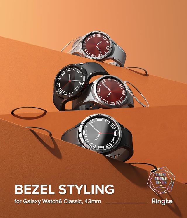 كفر حماية ساعة سامسونغ جالاكسي واتش 6 كلاسيكي 43 مم ستانلس ستيل لون فضي Ringke Bezel Styling Compatible with Samsung Galaxy Watch 6 Classic - SW1hZ2U6MTU5NjIzNw==