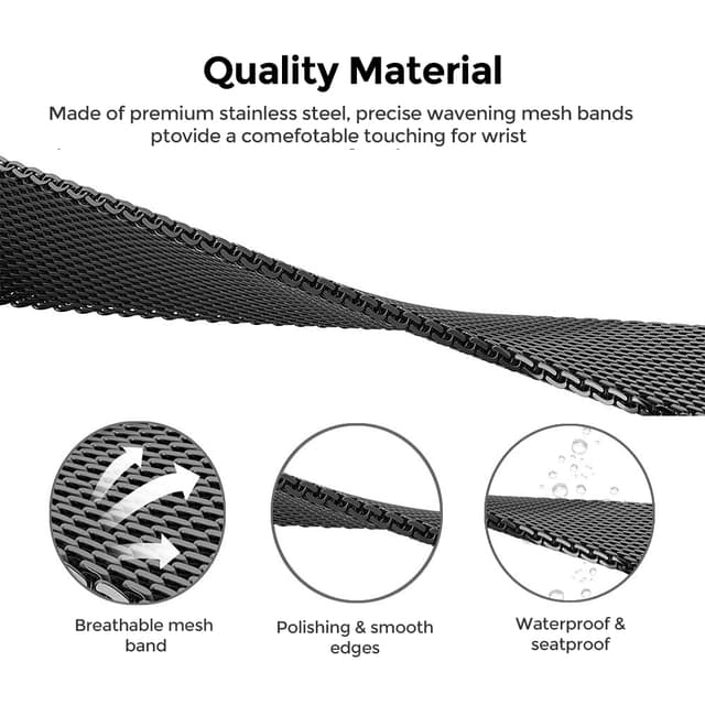 سوار ساعة شاومي مي باند 7 مغناطيسي لون فضي من او اوزون O Ozone Milanese Strap for Xiaomi Mi Band 7