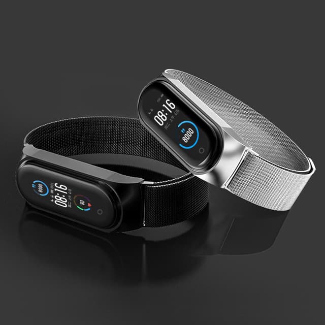 سوار ساعة شاومي مي باند 7 مغناطيسي لون فضي من او اوزون O Ozone Milanese Strap for Xiaomi Mi Band 7