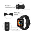 O Ozone Silicone Straps Compatible with Mi Smart Watch Lite/Redmi Band + Watch Case, Soft Silicone Breathable Replacement Strap Wristband Sport Band for Women Men (Black) - 326087