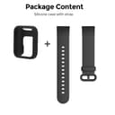 O Ozone Silicone Straps Compatible with Mi Smart Watch Lite/Redmi Band + Watch Case, Soft Silicone Breathable Replacement Strap Wristband Sport Band for Women Men (Black) - 326089