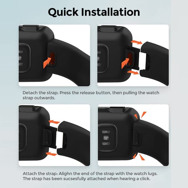 O Ozone Silicone Straps Compatible with Mi Smart Watch Lite/Redmi Band + Watch Case, Soft Silicone Breathable Replacement Strap Wristband Sport Band for Women Men (Black) - 326090