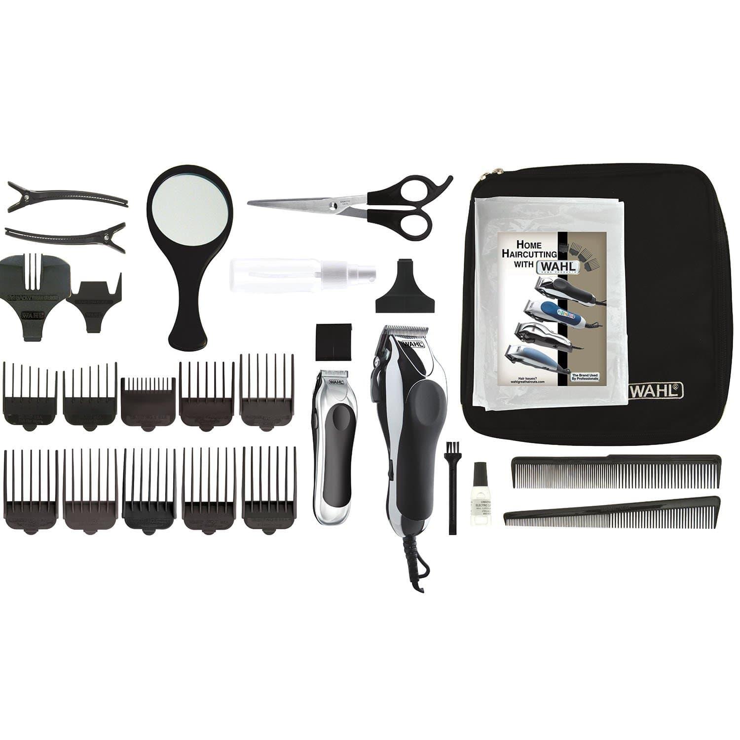 ماكينه حلاقه شعر رأس مع ماكينة حلاقة صغيرة وال Wahl Chrome Pro Deluxe Hair Clipper Combo Pack