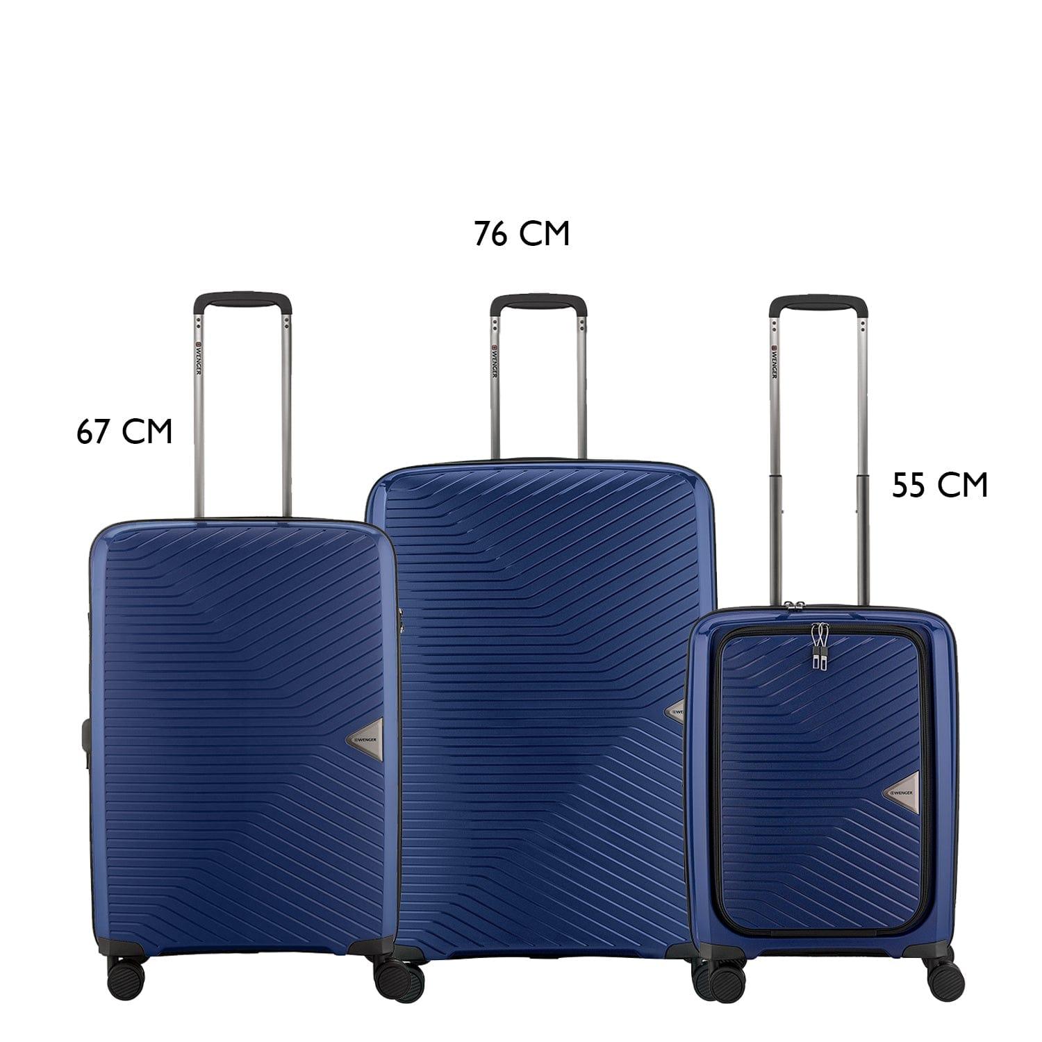 Wenger Ultra-Lite 3 Piece 55+67+76cm Hardside Expandable Check-In Luggage Trolley Set Blue - 612367