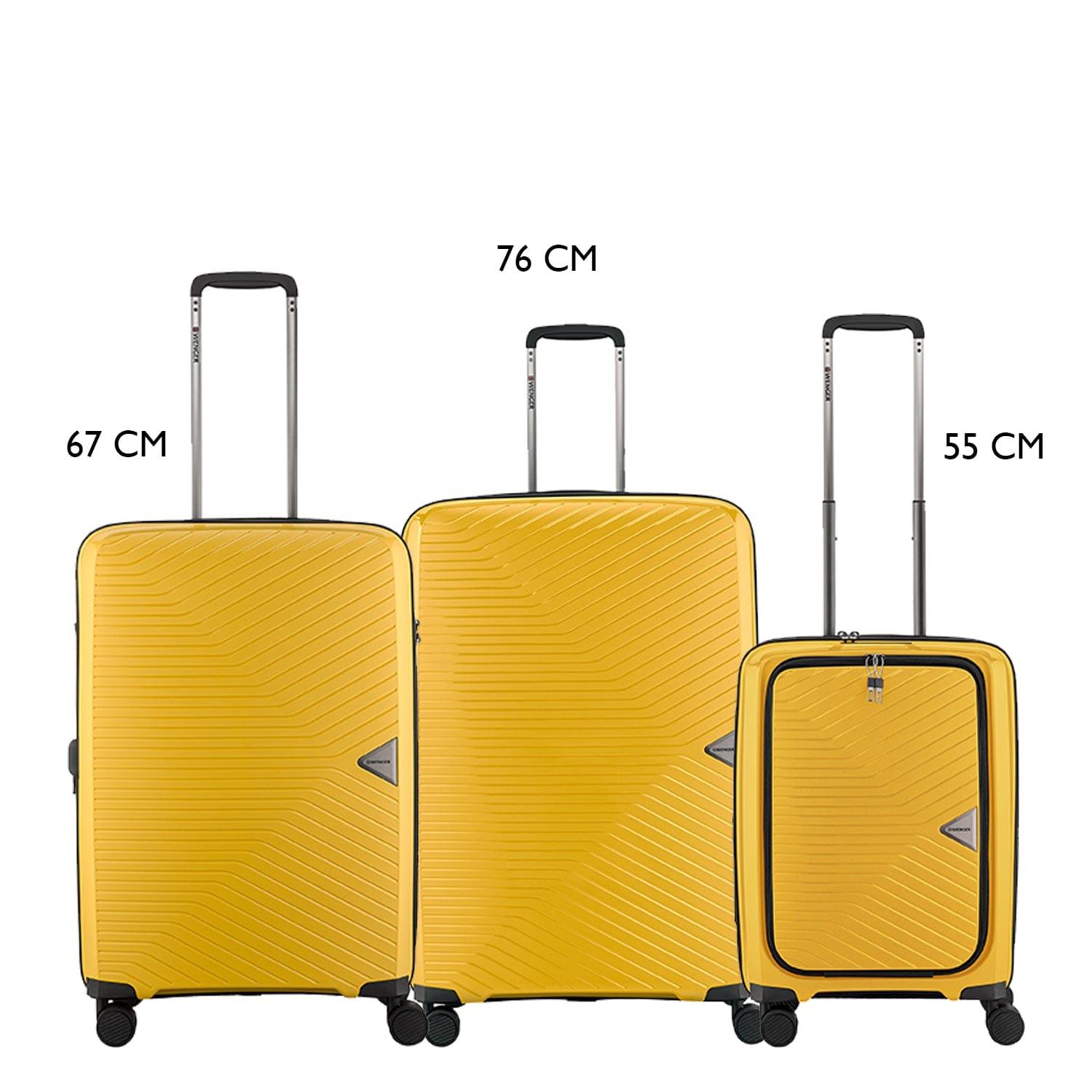 Wenger Ultra-Lite 3 Piece 55+67+76cm Hardside Expandable Check-In Luggage Trolley Set Yellow - 612368