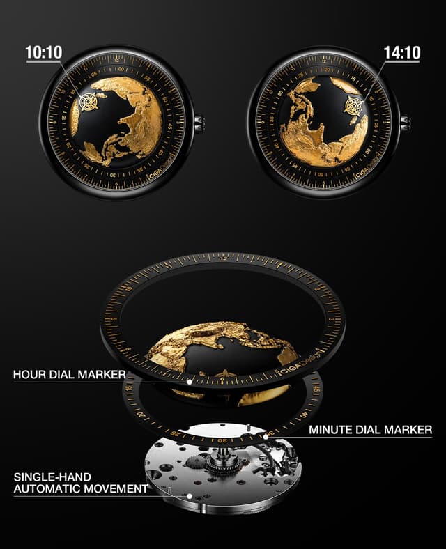 CIGA Design Mechanical Watch Series U Blue Planet - Gilding Version