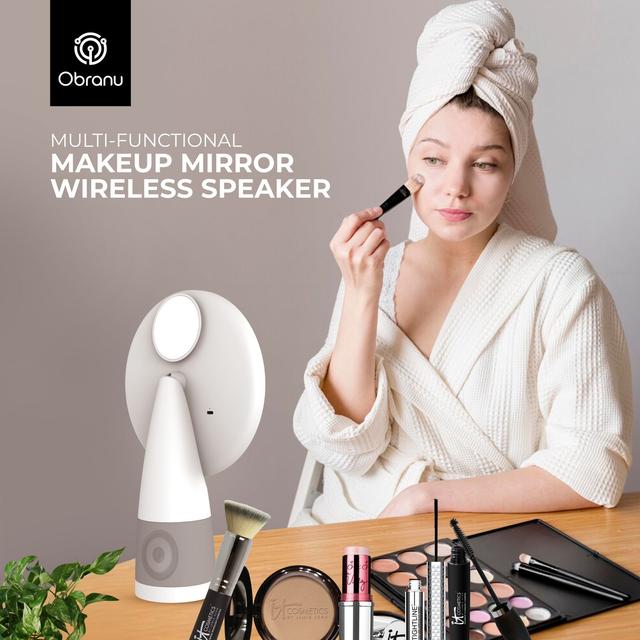 مرآة مكياج مع سبيكر مدمج أوبرانو Obranu Multifunctional makeup mirror speaker - SW1hZ2U6MTU5NDQ1OQ==