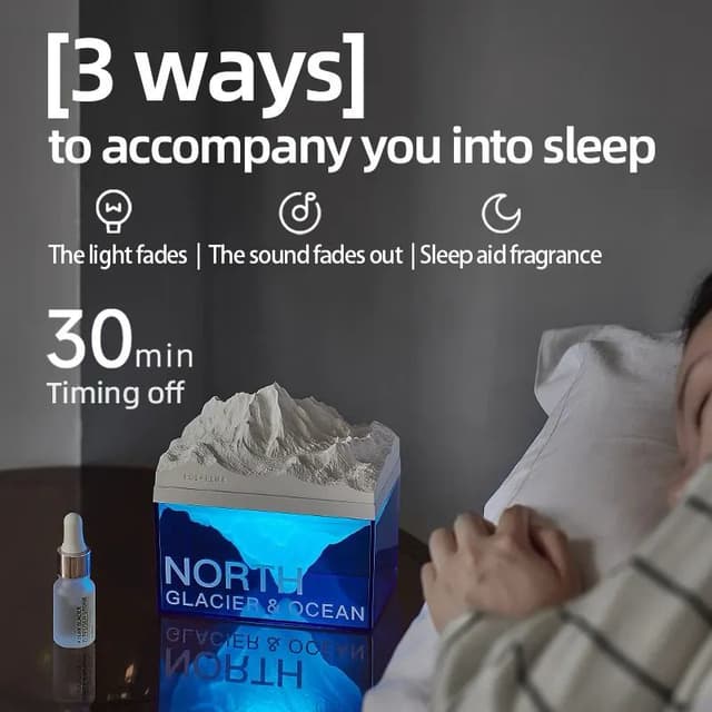 Glacier Night Light Bluetooth Speaker Bedroom Bedside Sleep Light Desktop Atmosphere