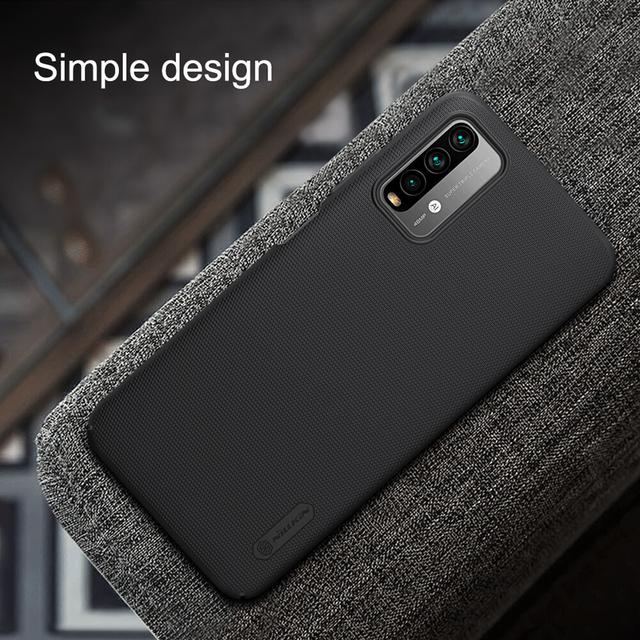 كفر جوال شاومي ريدمي 9 تي لون أسود نيلكين Nillkin Cover Compatible with Xiaomi Redmi 9T Case Super Frosted Shield Hard Phone Cover