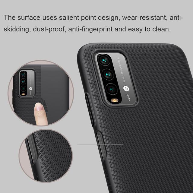 كفر جوال شاومي ريدمي 9 تي لون أسود نيلكين Nillkin Cover Compatible with Xiaomi Redmi 9T Case Super Frosted Shield Hard Phone Cover