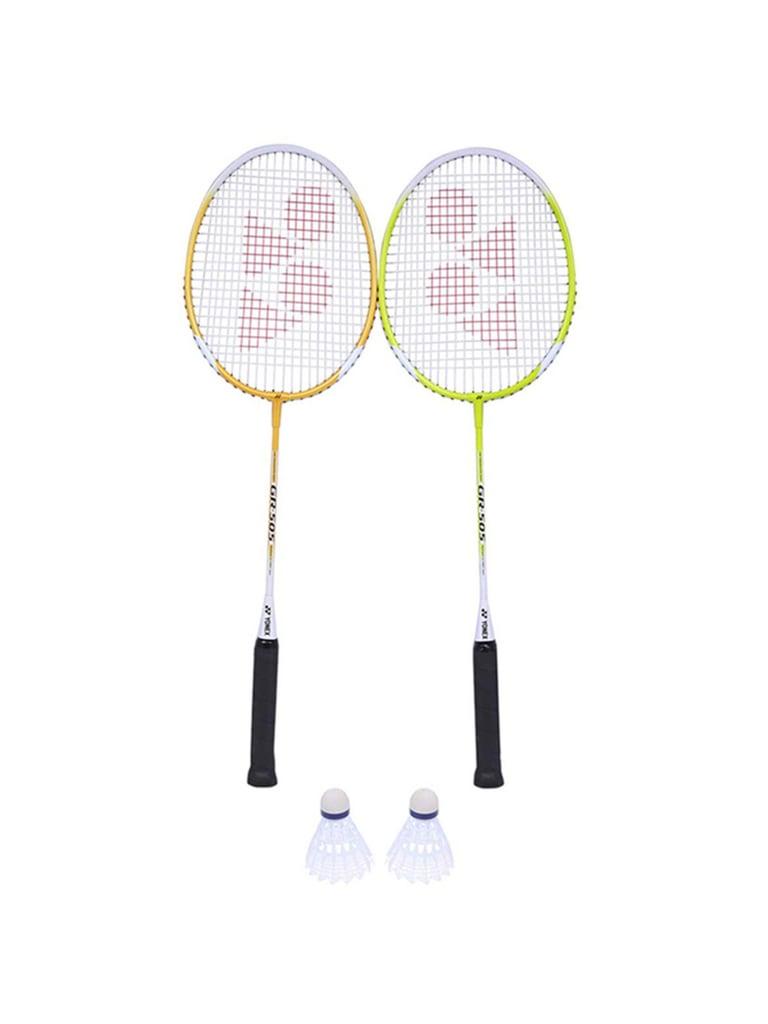 مضرب ريشة عدد 2 مع ريش تنس يونيكس Yonex Badminton Combo Set