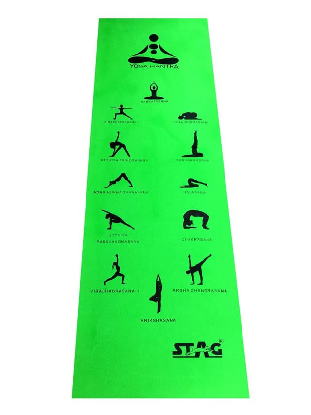 Stag Asana Printed Yoga Mat Size 4 mm
Color Green - 313046