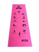 سجادة يوغا 61 × 183 سم وردي مع رسومات Stag Asana Printed Yoga Mat Size 4 mmColor Pink