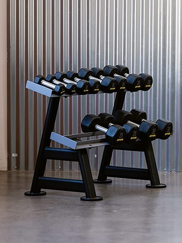 Ziva Eps 2-Tier 6 Pair Hexagon Dumbbell Rack