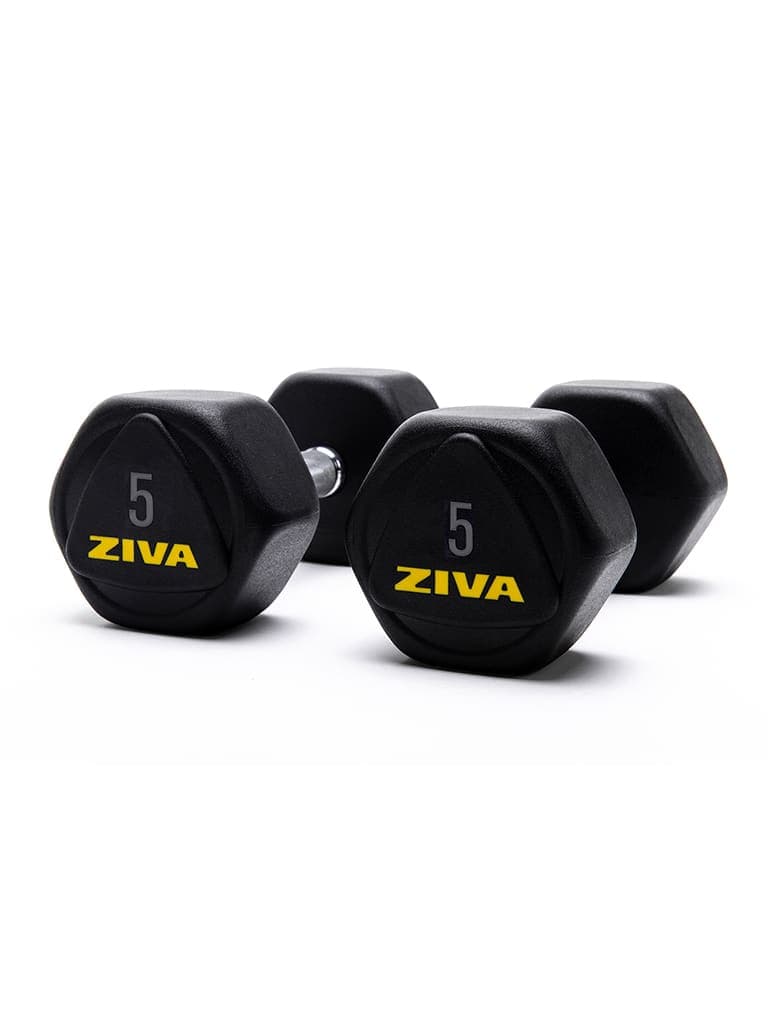 Ziva Performance Hexagon Steel Dumbbells Weight 5 Kg