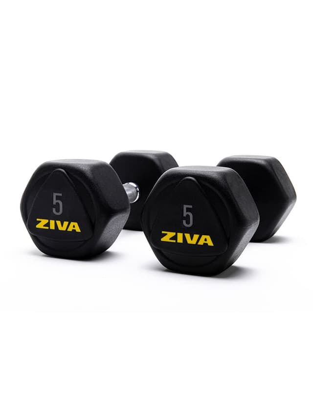 Ziva Performance Hexagon Steel Dumbbells Weight 5 Kg