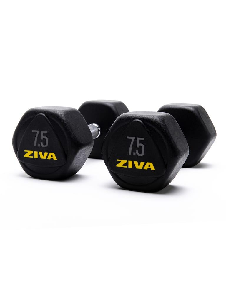 Ziva Performance Hexagon Steel Dumbbells Weight 7.5 Kg