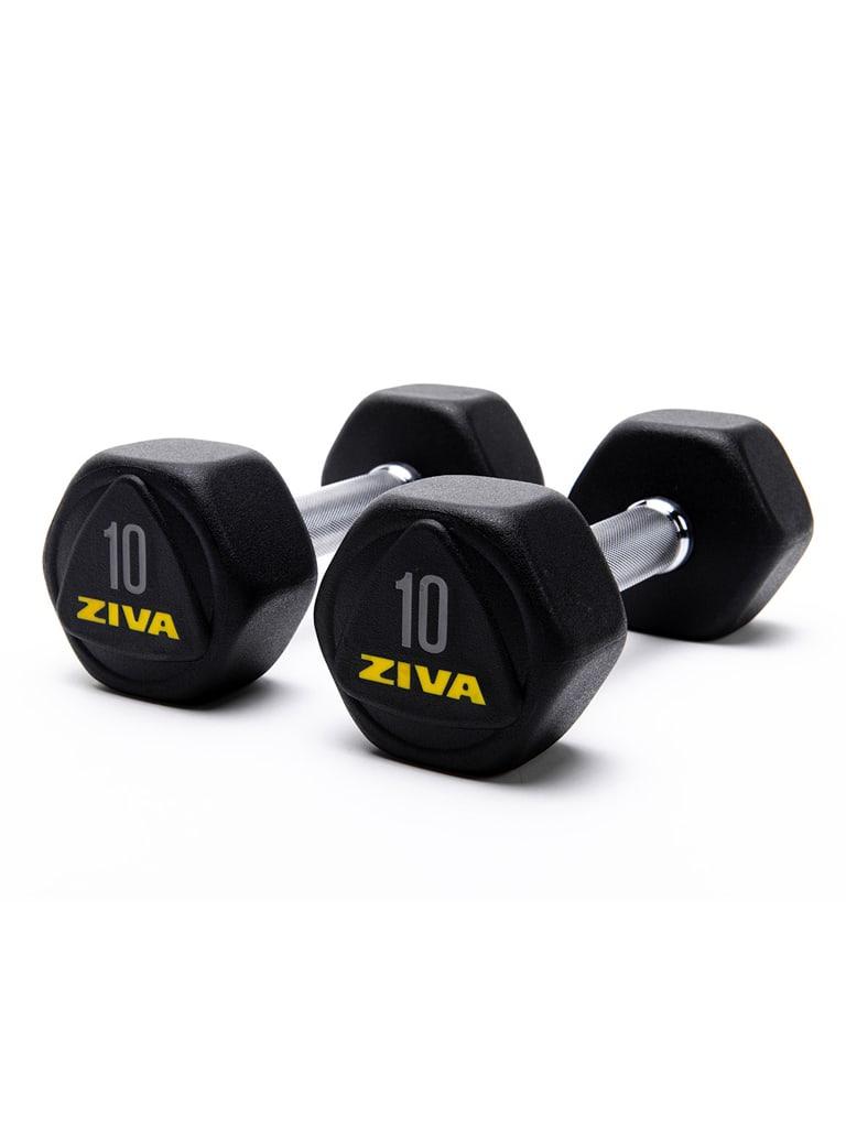 Ziva Performance Hexagon Steel Dumbbells Weight 10 Kg