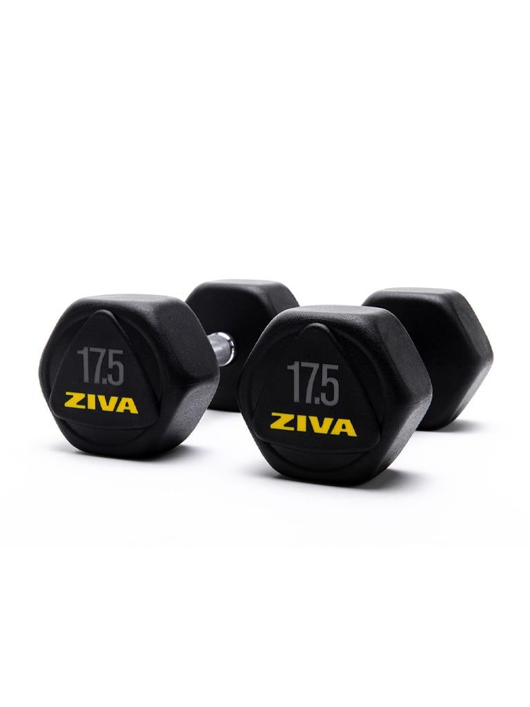 Ziva Performance Hexagon Steel Dumbbells Weight 17.5 Kg