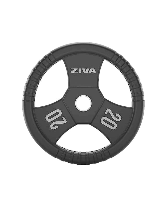اثقال حديد 20 كجم أسود زيفا Ziva Performance Rubber Grip Olympic Disc Weight 20 Kg
