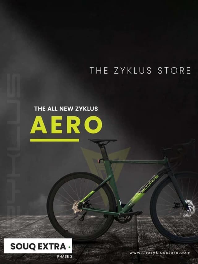 دراجة هوائية سيكل طريق زيرو قياس 53 باللون الأسود والأخضر من زيكلس Zyklus - Aero Road Bike-Green/Black Size 53