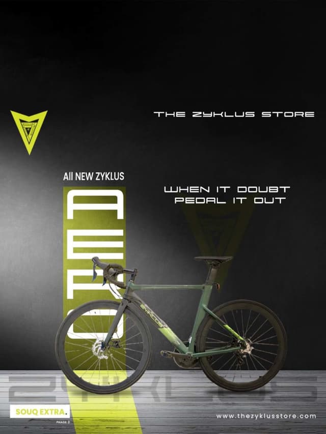 دراجة هوائية سيكل طريق زيرو قياس 53 باللون الأسود والأخضر من زيكلس Zyklus - Aero Road Bike-Green/Black Size 53