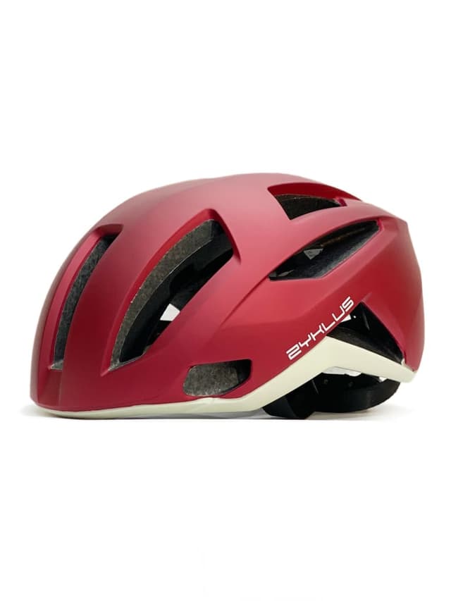 خوذة دراجة بلون احمر حديدي مطفي بحجم وسط/كبير من زيكلوس Zyklus Road Bike Helmet-Matte Metallic Red Size M/L