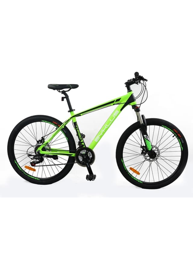 سيكل جبلي مقاس 26 انش بسرعات متغيرة لون أخضر زيكليس Zyklus Turbo Mountain Bike