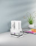 شاحن متنقل ستيشن 8 في 1 بسعة 10000مللي أمبير 120 واط مع كابلي شحن بورولجي أبيض Powerology 8in1 Station 10000mAh PD 120W QC Wireless Power Bank  White