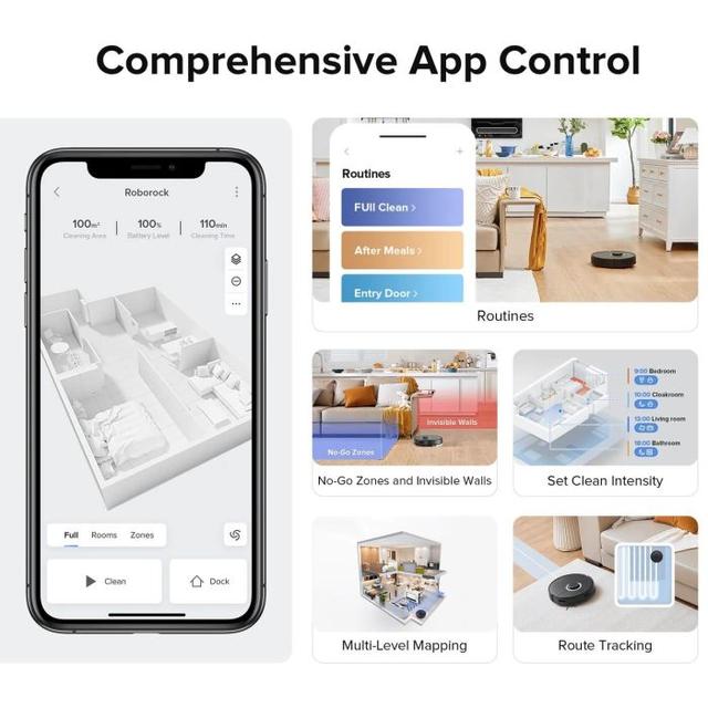 مكنسة روبوت التنظيف مكنسة روبوت التنظيف روبوروك كيو 7 ماكس 4200 باكسال Roborock Q7 Max Robot Vacuum Cleaner with Mop