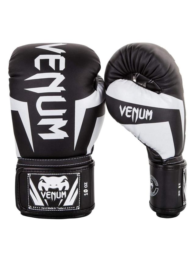 قفاز ملاكمة 10 أونصة أسود وأبيض فينوم Venum Elite Boxing Gloves - SW1hZ2U6MTU0NTA4NQ==