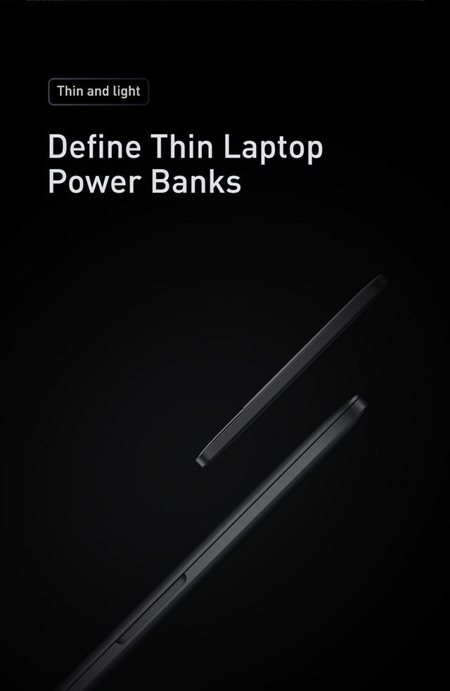 شاحن متنقل باور بانك بيسوس 20000 مللي أمبير 100 واط يدعم شحن اجهزة ماك بوك Baseus Blade Ultrathin Power Bank