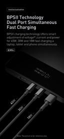 شاحن متنقل باور بانك بيسوس 20000 مللي أمبير 100 واط يدعم شحن اجهزة ماك بوك Baseus Blade Ultrathin Power Bank