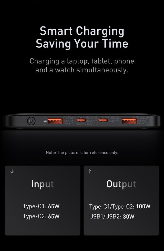 شاحن متنقل باور بانك بيسوس 20000 مللي أمبير 100 واط يدعم شحن اجهزة ماك بوك Baseus Blade Ultrathin Power Bank