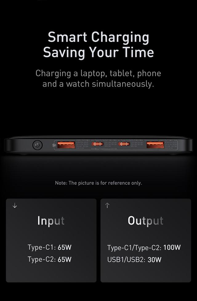 شاحن متنقل باور بانك بيسوس 20000 مللي أمبير 100 واط يدعم شحن اجهزة ماك بوك Baseus Blade Ultrathin Power Bank - SW1hZ2U6MTY3MzM3Mg==