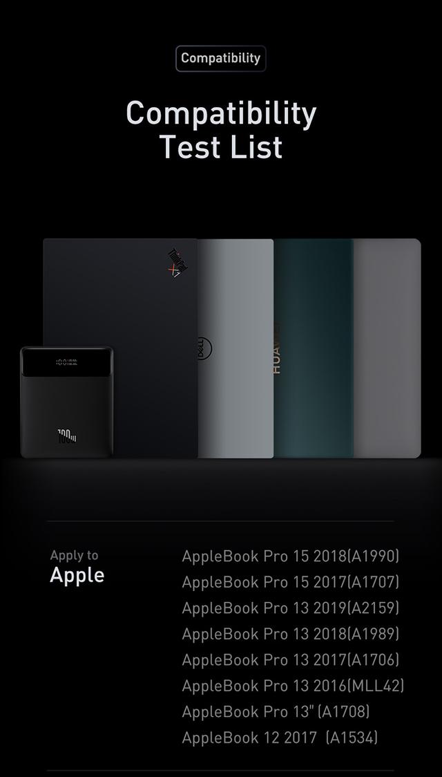 شاحن متنقل باور بانك بيسوس 20000 مللي أمبير 100 واط يدعم شحن اجهزة ماك بوك Baseus Blade Ultrathin Power Bank