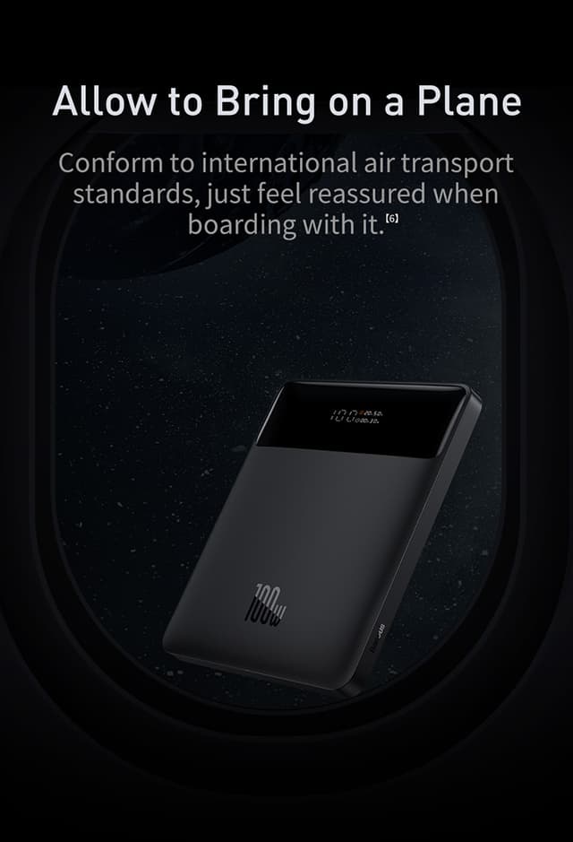شاحن متنقل باور بانك بيسوس 20000 مللي أمبير 100 واط يدعم شحن اجهزة ماك بوك Baseus Blade Ultrathin Power Bank