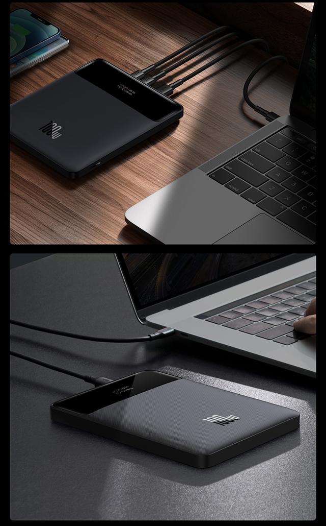 شاحن متنقل باور بانك بيسوس 20000 مللي أمبير 100 واط يدعم شحن اجهزة ماك بوك Baseus Blade Ultrathin Power Bank