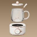 ابريق شاي زجاج مع قاعدة تسخين كهربائية Electric Kettle Multi Cooker Pot Heating Cup