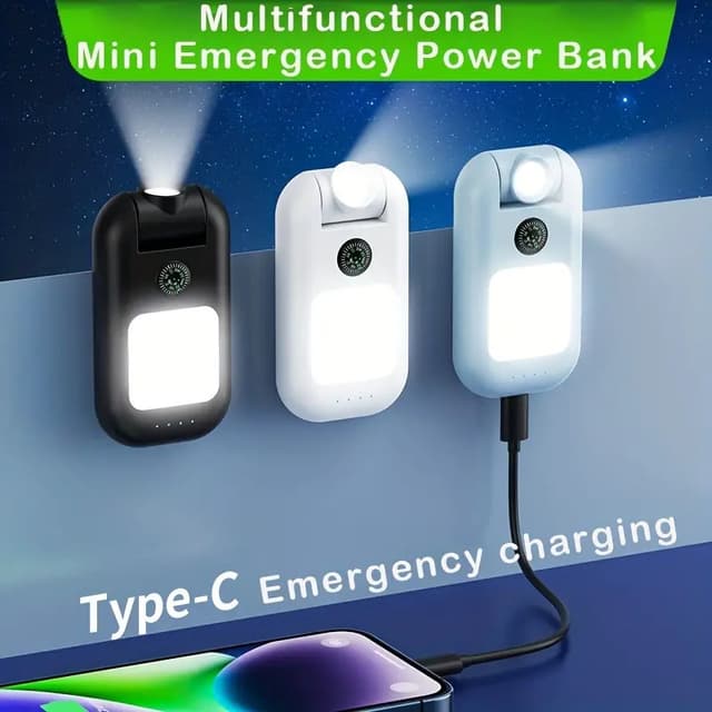 كشاف طوارئ 1000 لومن مع باور بنك مدمج 1500 مللي أمبير Emergency Portable Flashlight With Power Bank