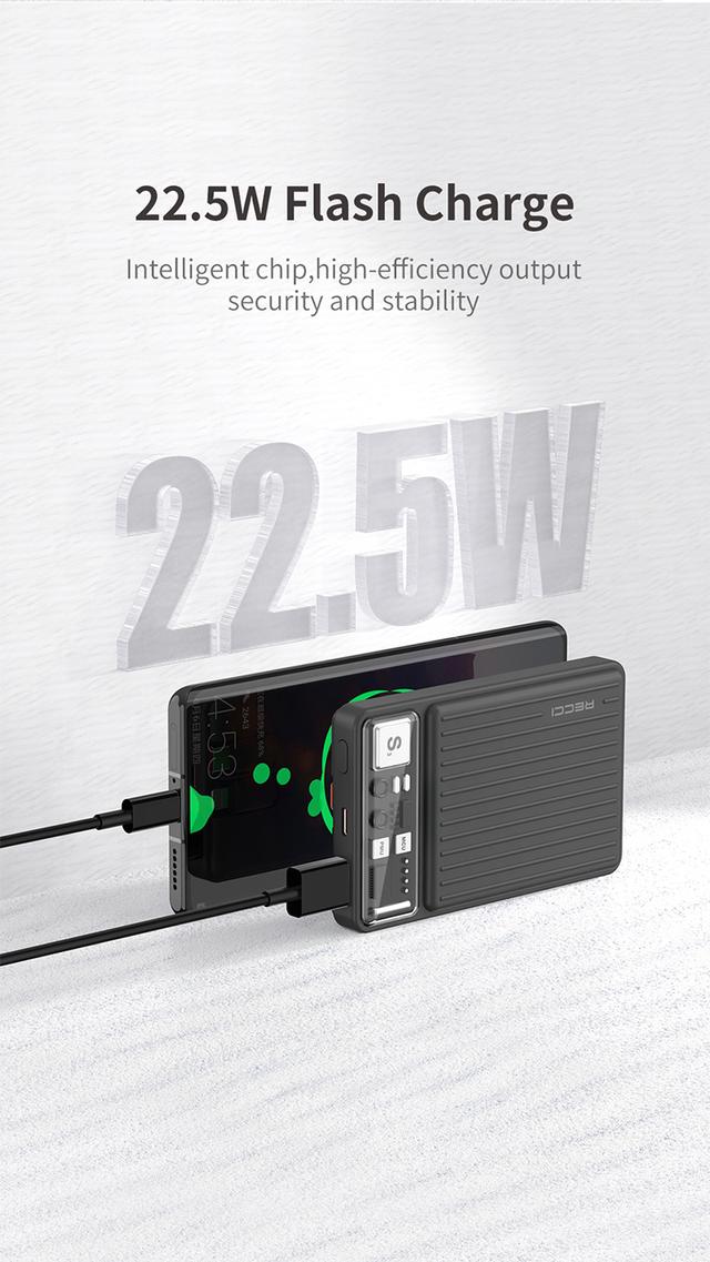 Recci RPB-P40 22.5W + PD20W Power Bank 10000Mah (Built-In Type-C + iOS Devices Cable) - SW1hZ2U6MTY3MDM1NA==