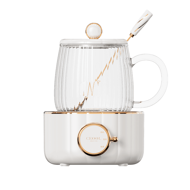 ابريق شاي زجاج مع قاعدة تسخين كهربائية Electric Kettle Multi Cooker Pot Heating Cup