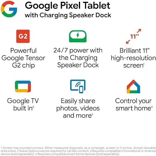 Google Pixel Tablet with Charging Speaker Dock