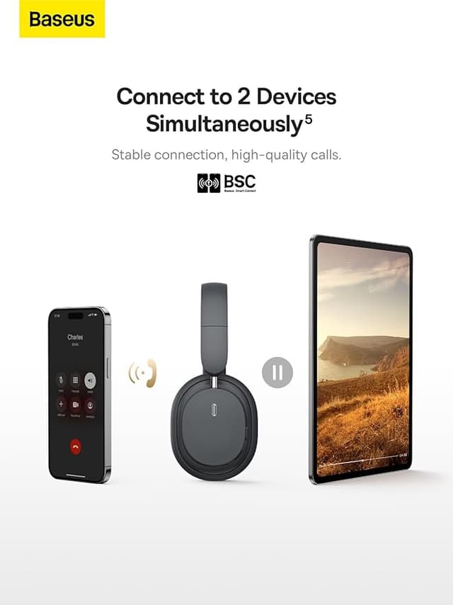 سماعة سماعة رأس لاسلكية بيسوس باوي D05 مع عزل الضجيج Baseus Bowie D05 Wireless Bluetooth Headphone