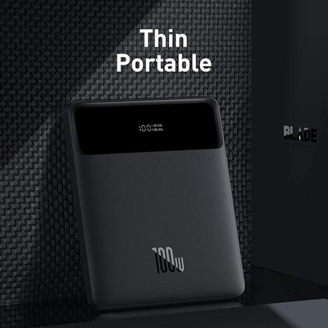 شاحن متنقل باور بانك بيسوس 20000 مللي أمبير 100 واط يدعم شحن اجهزة ماك بوك Baseus Blade Ultrathin Power Bank