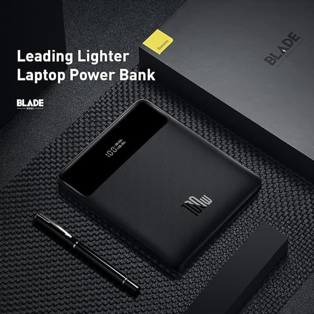 شاحن متنقل باور بانك بيسوس 20000 مللي أمبير 100 واط يدعم شحن اجهزة ماك بوك Baseus Blade Ultrathin Power Bank